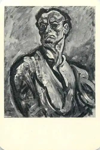 Hungarian fine art general knowledge trade card 8 x 11 cm painting a Nyolcak  Nemzeti galeria man portrait