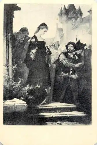 Hungarian fine art general knowledge trade card 8 x 11 cm painting Szent Erszebet Mariai Terezia
