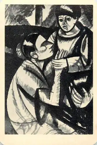 Hungarian fine art general knowledge trade card 8 x 11 cm painting love embrace couple