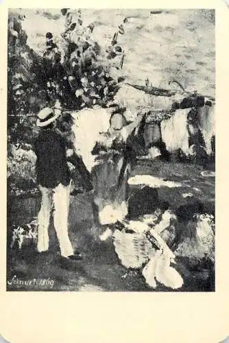 Hungarian fine art general knowledge trade card 8 x 11 cm painting 1869 man with hat Hinta Ruhasaritas