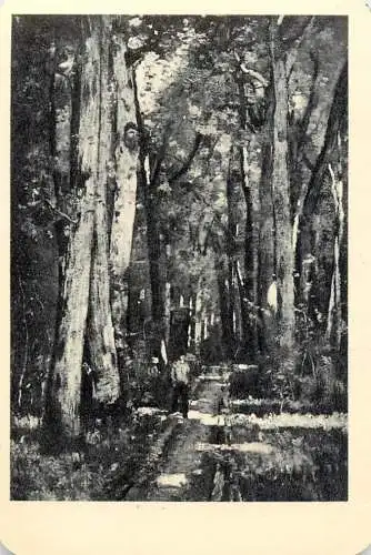 Hungarian fine art general knowledge trade card 8 x 11 cm painting walk in the forest