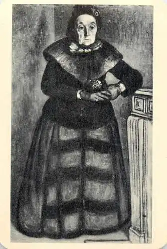 Hungarian fine art general knowledge trade card 8 x 11 cm Parizsban Munkacsy old lady
