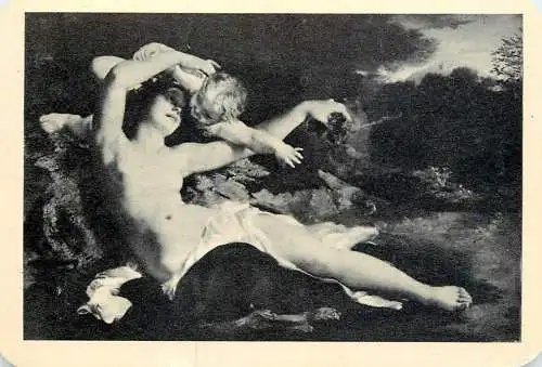 Hungarian fine art general knowledge trade card 8 x 11 cm Amor es Pszyche Rubens van Dyck painting