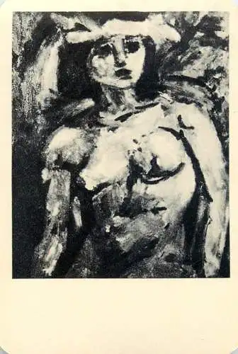 Hungarian fine art general knowledge trade card 8 x 11 cm portrait of woman etch