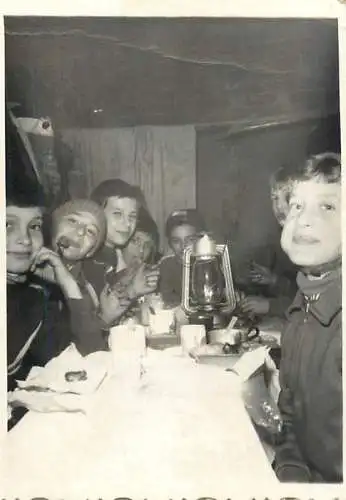 Romania sport topic souvenir photo 6 x 9 cm children camping eating dinner