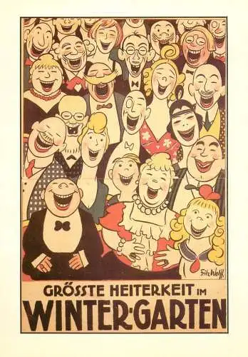 Old Berlin posters repro postcard Fritz Wolff, Wintergarten