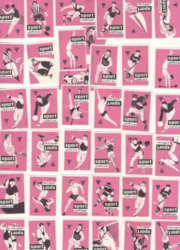 Lot of 38 matchbox labels sports related topic (few duplicates included)