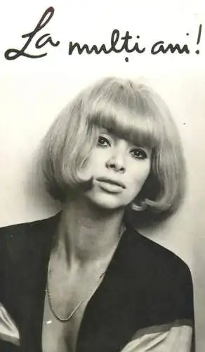 Romania pocket calendar ACIN casa filmului cinema stars actors souvenir photo 6 x 10 cm Mireille Darc 1971