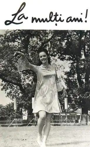 Romania pocket calendar ACIN casa filmului cinema stars actors souvenir photo 6 x 10 cm Annie Duperrey 1971