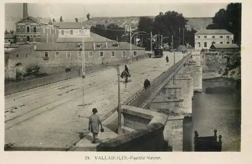 Valladolid Puente Mayor tramway carte foto 1935