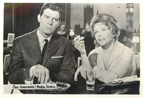 Cinema stars actors souvenir photo 6 x 9 cm Paul Hubschmid Maria Schell