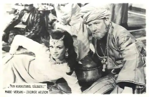 Cinema stars actors souvenir photo 6 x 9 cm Marie Versini George Heston Prin Kurdistanul salbatec