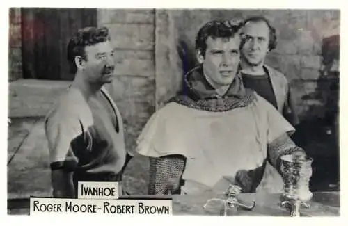 Cinema stars actors souvenir photo 6 x 9 cm oni Ivanhoe Roger Moore Robert Brown