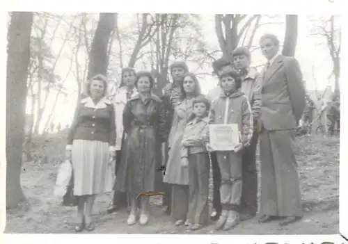 Romania 1980 sport event cross photo 6 x 9 cm group photo family and winner diploma