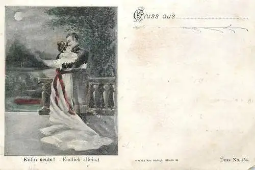 Gruss aus ... AK (Endlich allein!) 1899