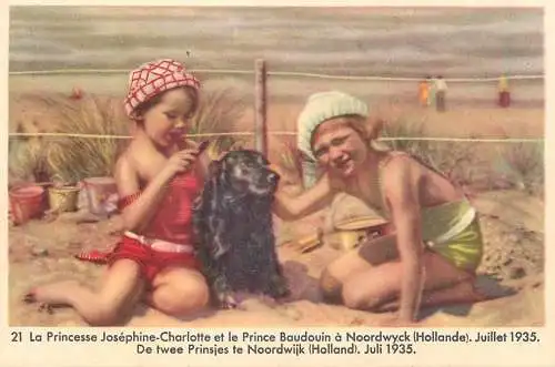 La Princesse Josephine Charlotte et le Prince Baudoin a Noordwyck 1935 Cote d`Or belgian chocolate trade card