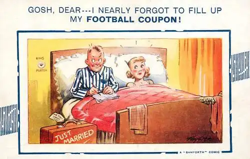 Humour by Taylor comic just married couple football coupon