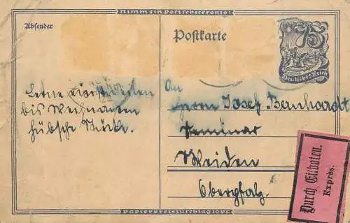Postkarte Expres German empire