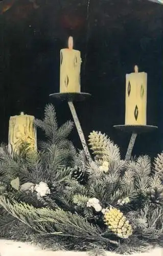 New Year greetings Romania candles 1982
