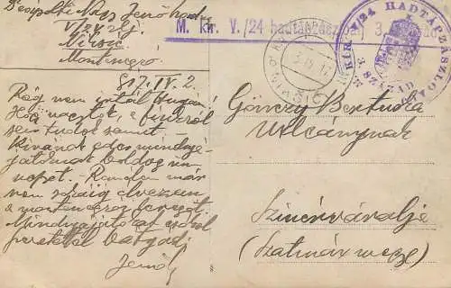 Hungary 1917 military correspondance photo postcard