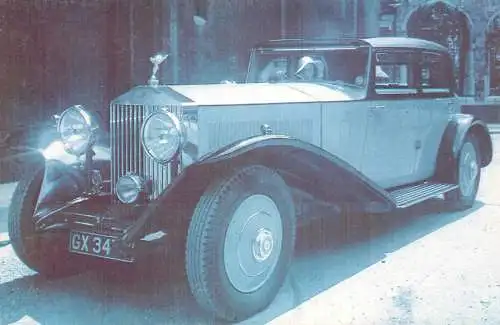Rolls Royce sedan luxury classic car nostalgia postcard