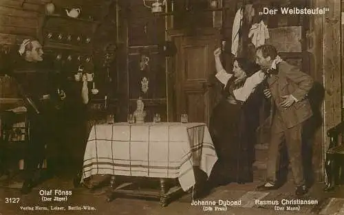 Theatre actors Olaf Fonss Johanne Dyboad Rasmus Christiansen "Der Weibsteufel"