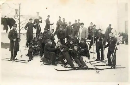 Romania photo 6 x 9 cm social history soldiers on skies in the 1936 winter