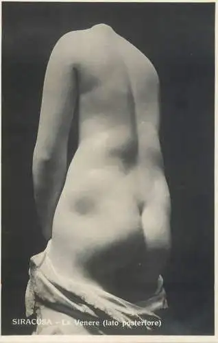 Italy Siracusa La Venere sculpture statue back side view