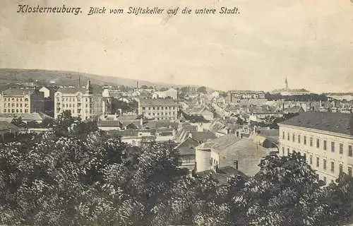 Austria Klosterneuburg Blick vom Stiftskeller auf die untere Stadt