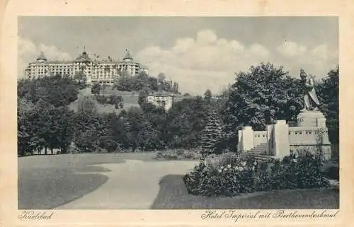 Czech Republic Karlsbad Karlovy Vary Hotel Imperial mit Beethovendenkmal