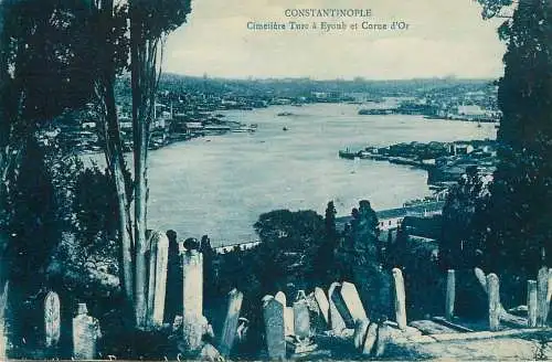 Trukey Istanbul Constantinopole Cimitiere Turc a Eyoub et Corne d'Or