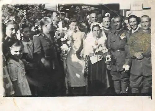 Romania photo 6 x 9 cm social history wedding soldiers uniforms