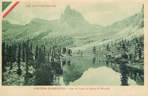 Italy Belluno Cortina d'Ampezzo Lago da Lago col Becco di Mezzodi