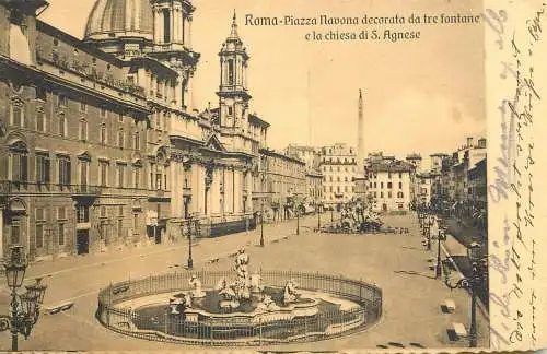 Italy Roma Piazza Navona & Chiesa di S Agnese