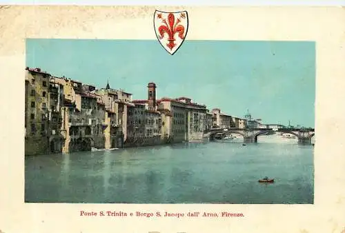 Italy Firenze Ponte S Trinita & Borgo S Jacopo dall'Arno