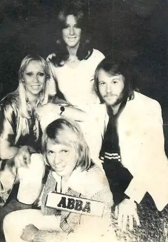 Photo 6 x 9 cm Romania social history Abba music band poster