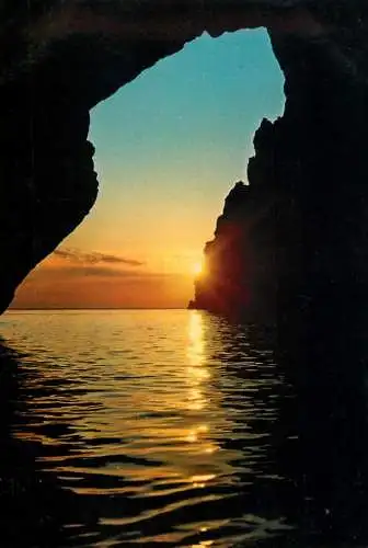 Italy Vulcano Isole Eolie Sicilia La Grotta del Cavallo al tramonto