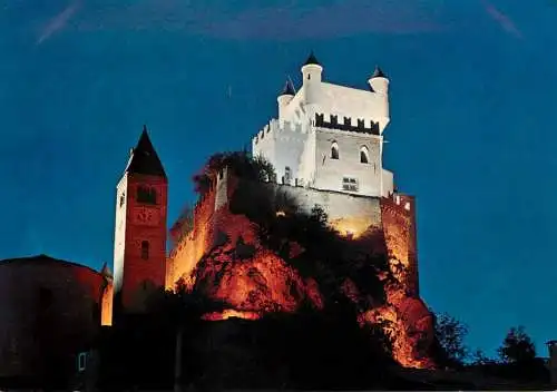 Italy Valle d'Aosta Castello di St Pierre vista di notte