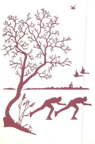 Postcard advertising Netherlands etch sketch tree