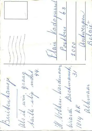 Postcard advertising Belgium etch sketch bird in nest