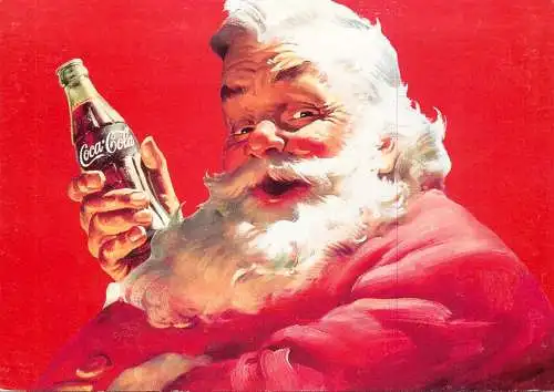 Postcard advertising Coca Cola and Santa