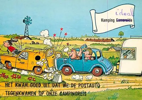 Postcard comic Belgium kamping Esmeralda