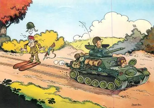 Postcard comic Italy uniform military Carissimi Senitori tank joke