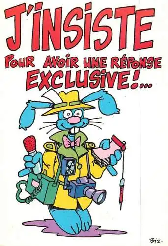 Postcard comic Belgium 1992 humanized rabbit