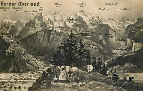 Switzerland Berner Oberland souvenir postcard