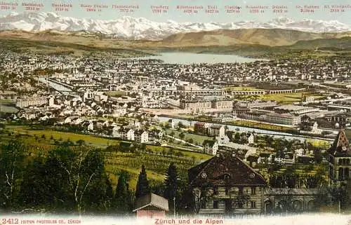 Switzerland Zurich und die Alpen totalansicht