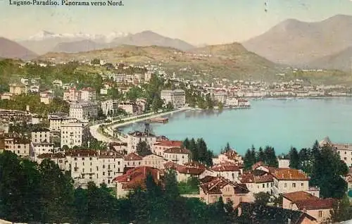 Switzerland Lugano cityscape panoramic view
