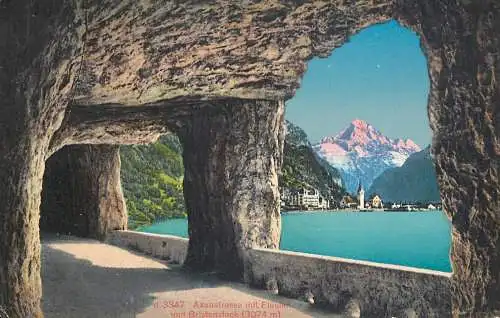 Switzerland Axenstrasse. Fluelen und Bristenstock