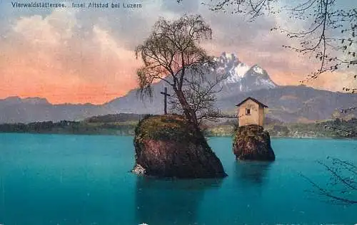Switzerland Vierwaldstattersee Insel Altstad bei Luzern