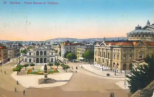 Switzerland Geneve Place Neuve et Theatre